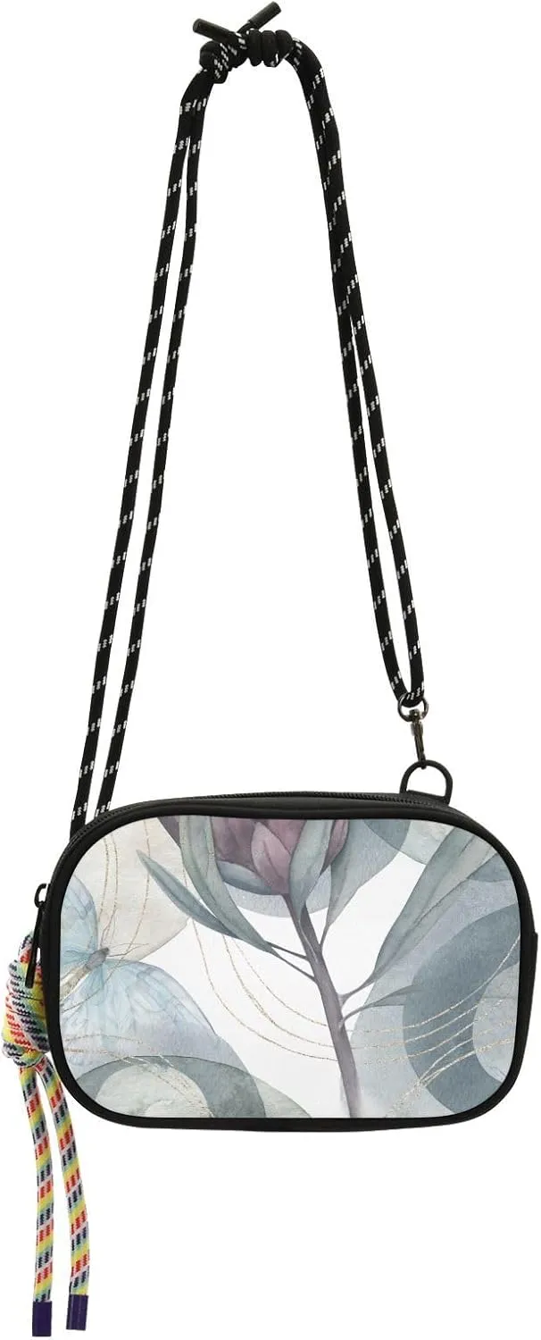 Crossbody Bag Geometric Shapes Floral Cell Phone Purse Wallet with Credit Card Slots Multicolor Handbag with Adjustable Strap Fits Phone Keys And More