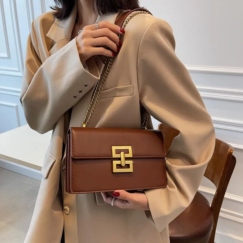 Crossbody Bags for Women Chain Shoulder Bag Evening Purse Faux Leather Handbag Satchel Purse