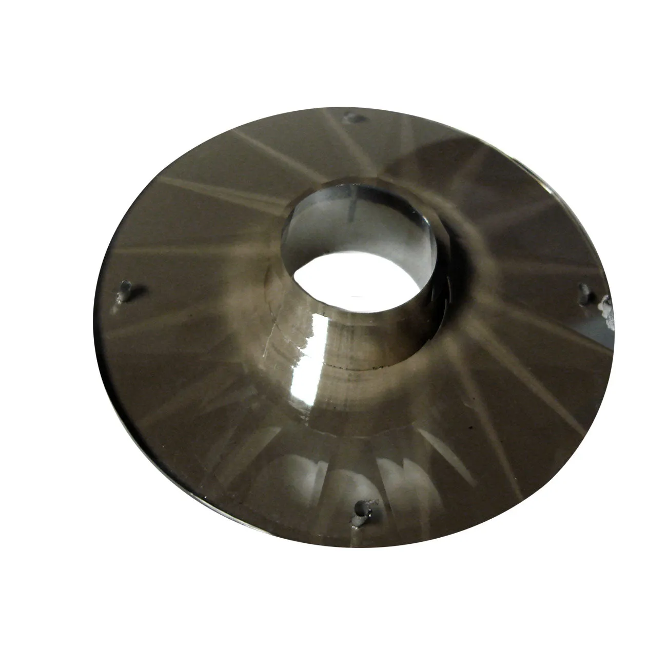 Crystal Round Bobeche 4-inch Satin with 27mm Center Hole, 4 Pins