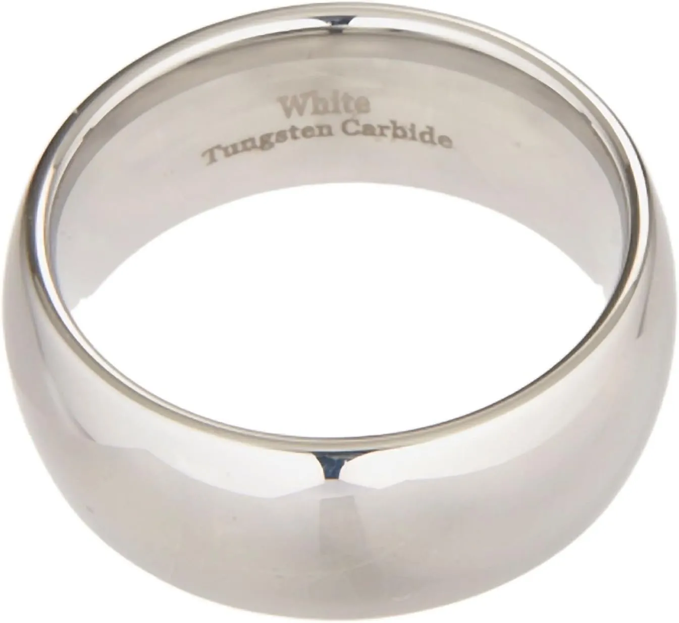 Custom Engraved Custom Classic Mirror Polished White Tungsten Carbide 3mm to 10mm COMFORT FIT Wedding Band Ring