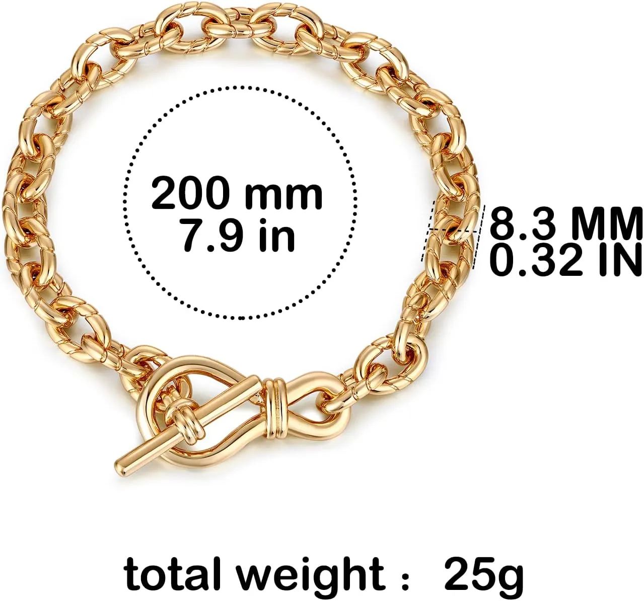Dainty Layering Bracelets for Women 18 k Gold Plated Fashion Adjustable Chunky Cuban Paperclip Link Chain Bracelets Jewelry for Women Girls Gift