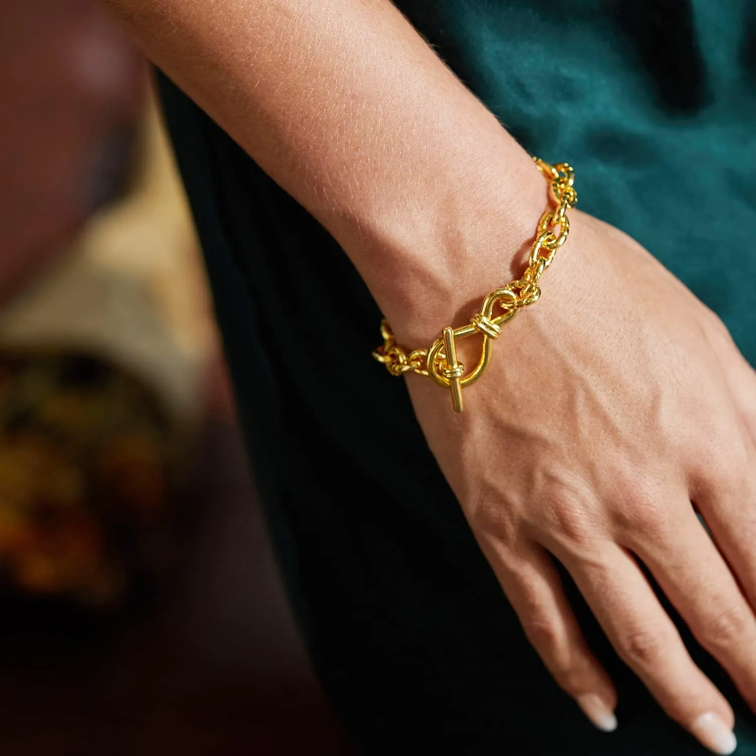 Dainty Layering Bracelets for Women 18 k Gold Plated Fashion Adjustable Chunky Cuban Paperclip Link Chain Bracelets Jewelry for Women Girls Gift