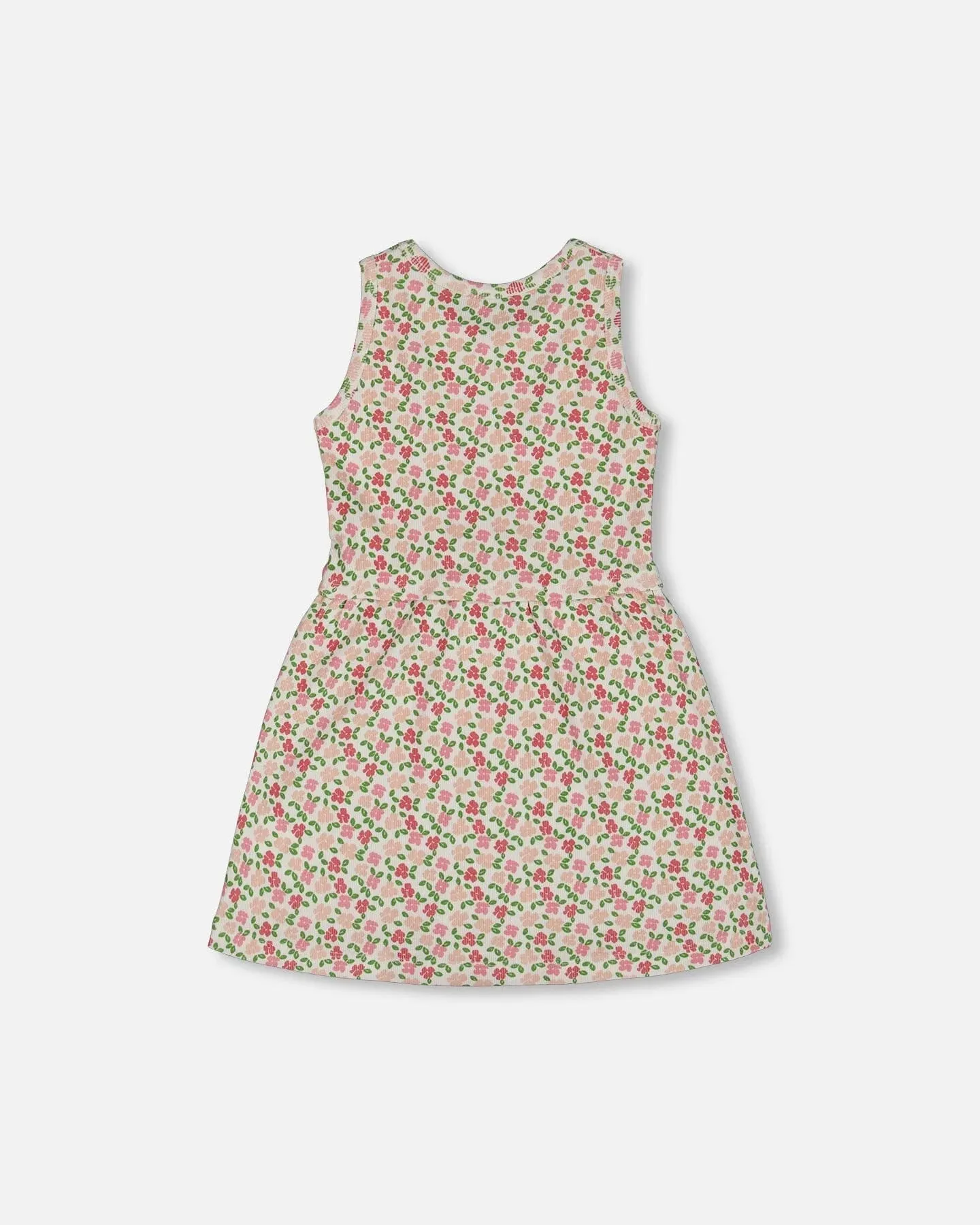 Deux Par Deux Girls Printed Rib Dress   G30J88-092  printed small flowers