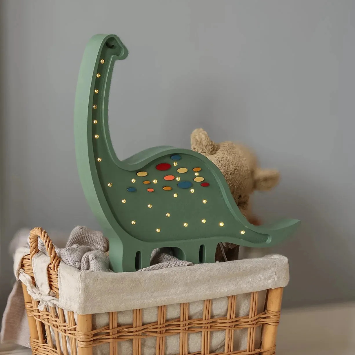 Dinosaur Lamp in Confetti Green