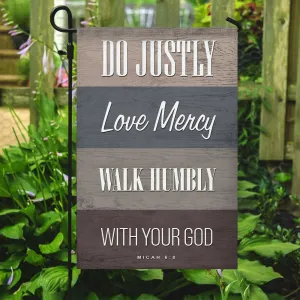Do Justly Love Mercy Walk Humbly With Your God Flag - Christian's Flag - Garden Decor - Garden Flag Stand - Christian Gift - Ciaocustom