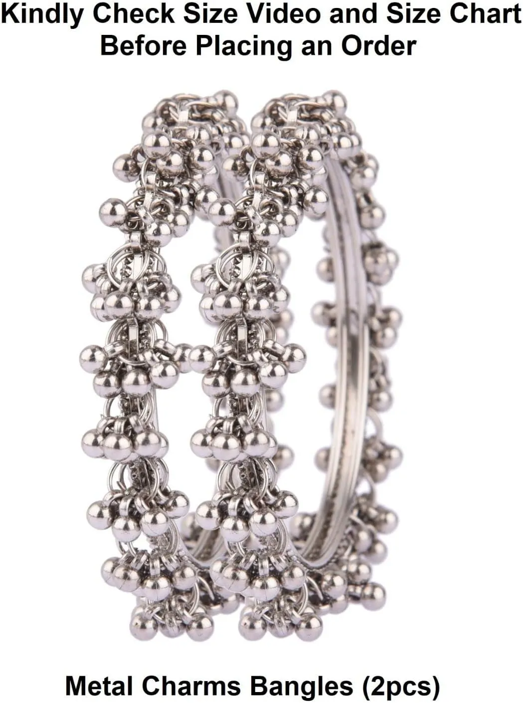Efulgenz Oxidized Indian Bracelet Bangle Boho Oxidized Silver Bangles Retro Bohemian Metal Balls Charms Vintage Bracelet Bangle Jewelry for Women
