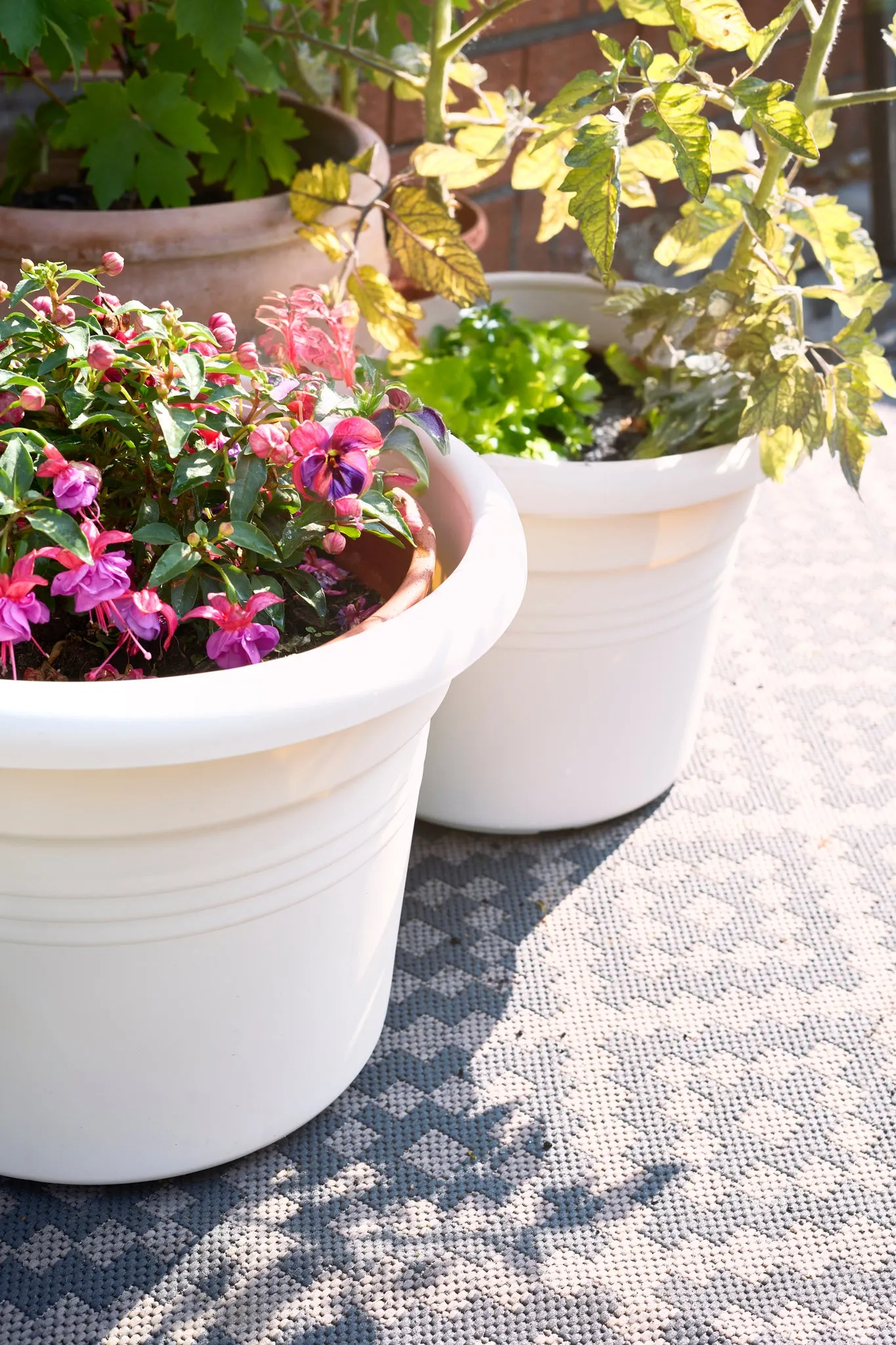ELHO 34cm Cotton White Round Plant & Flower Pot