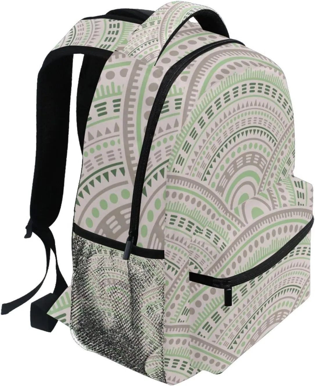Ethnic Circle Shapes School Backpack for Boys Girls Kids Laptop Travel Bookbag 17in