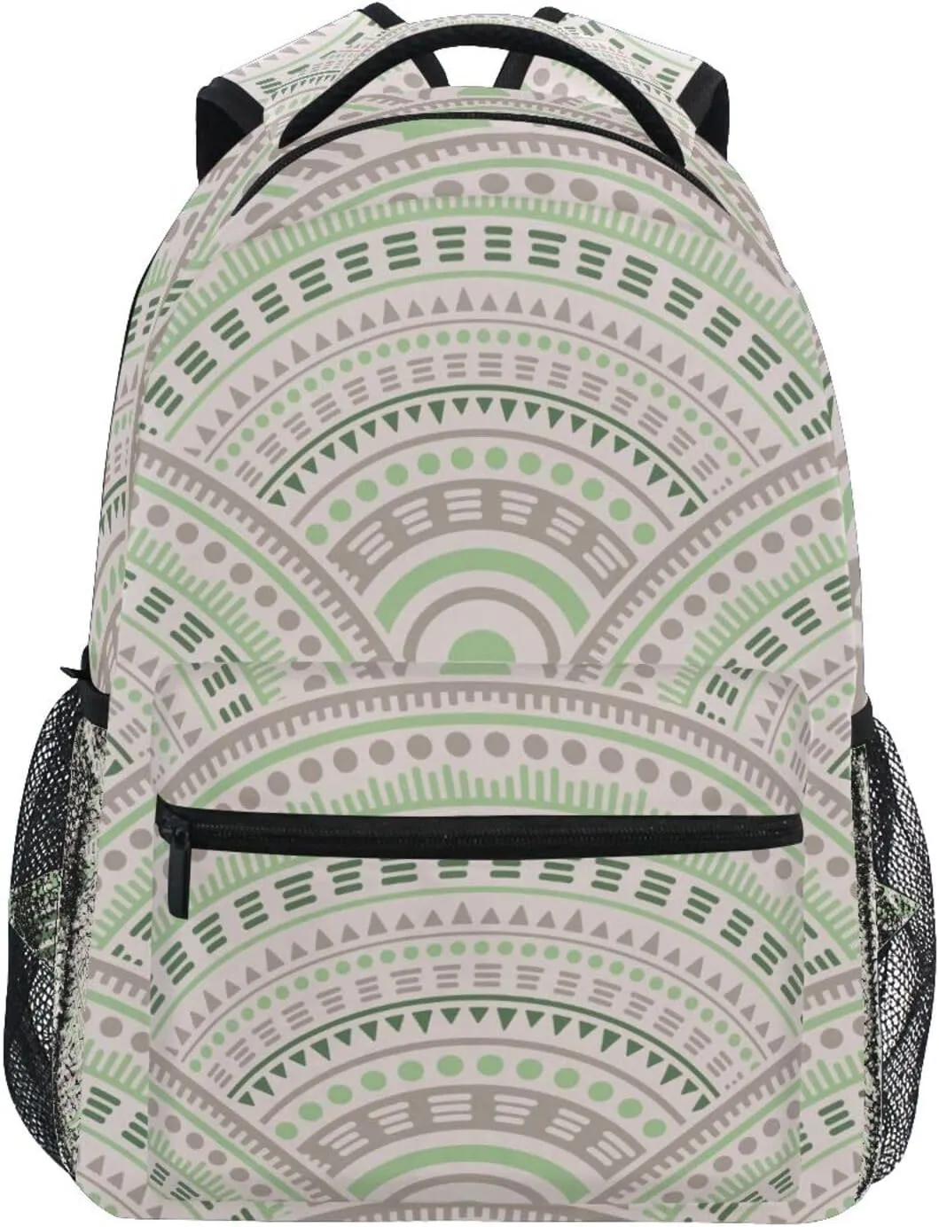 Ethnic Circle Shapes School Backpack for Boys Girls Kids Laptop Travel Bookbag 17in