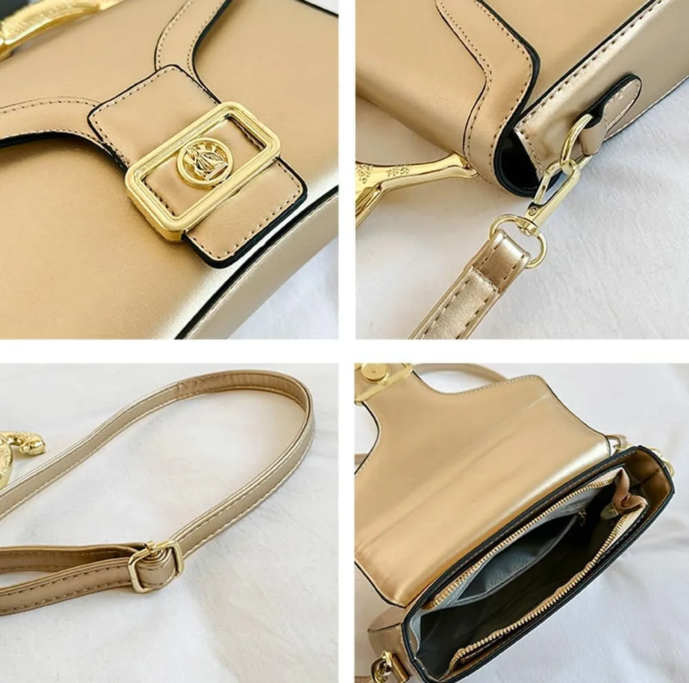 Fashion PU Leather Handbag for Women Small Y2k Tote Bags Satchel Purses Shoulder Crossbody Bag Clutch