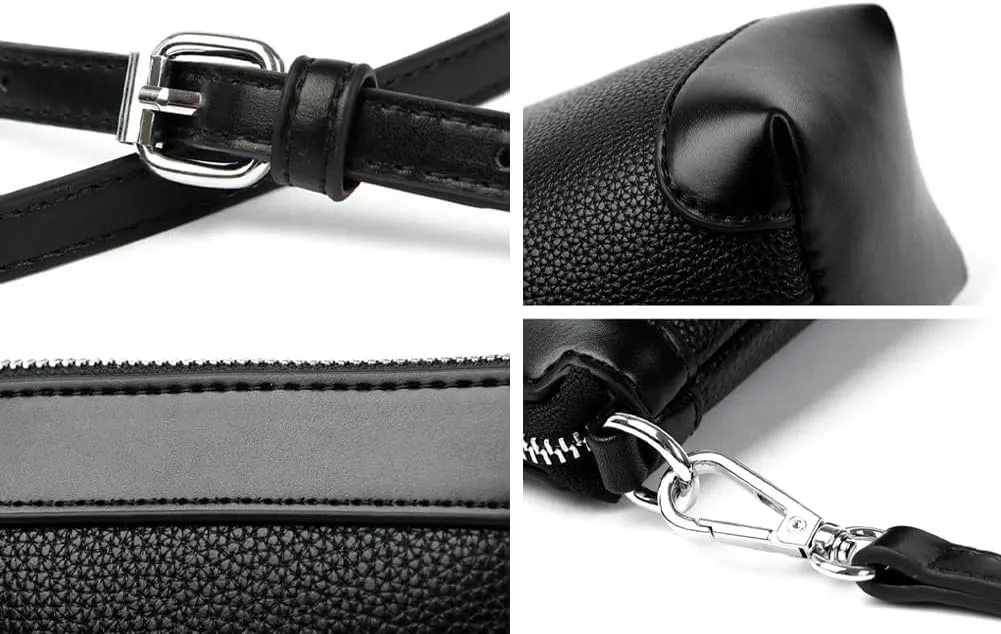 Fashion PU Leather Shoulder Tote Bag for Women Small Bucket Crossbody Purse Handbags Casual Top Handle Satchel