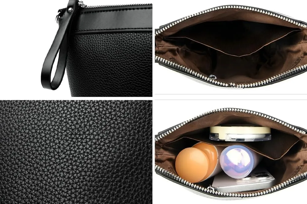 Fashion PU Leather Shoulder Tote Bag for Women Small Bucket Crossbody Purse Handbags Casual Top Handle Satchel