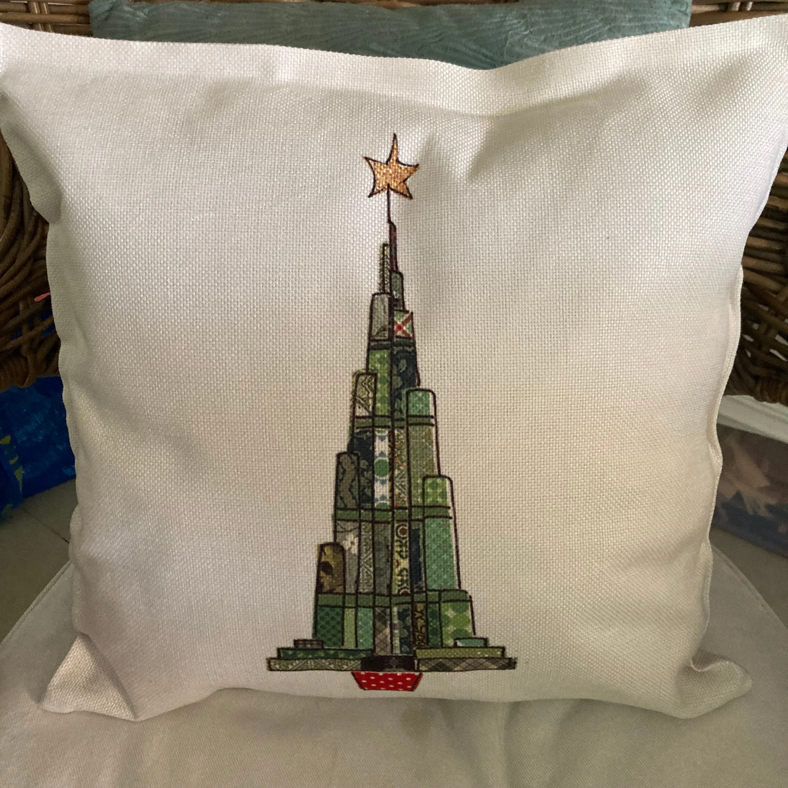 Festive Patchwork Dubai Icon Tree Cushion