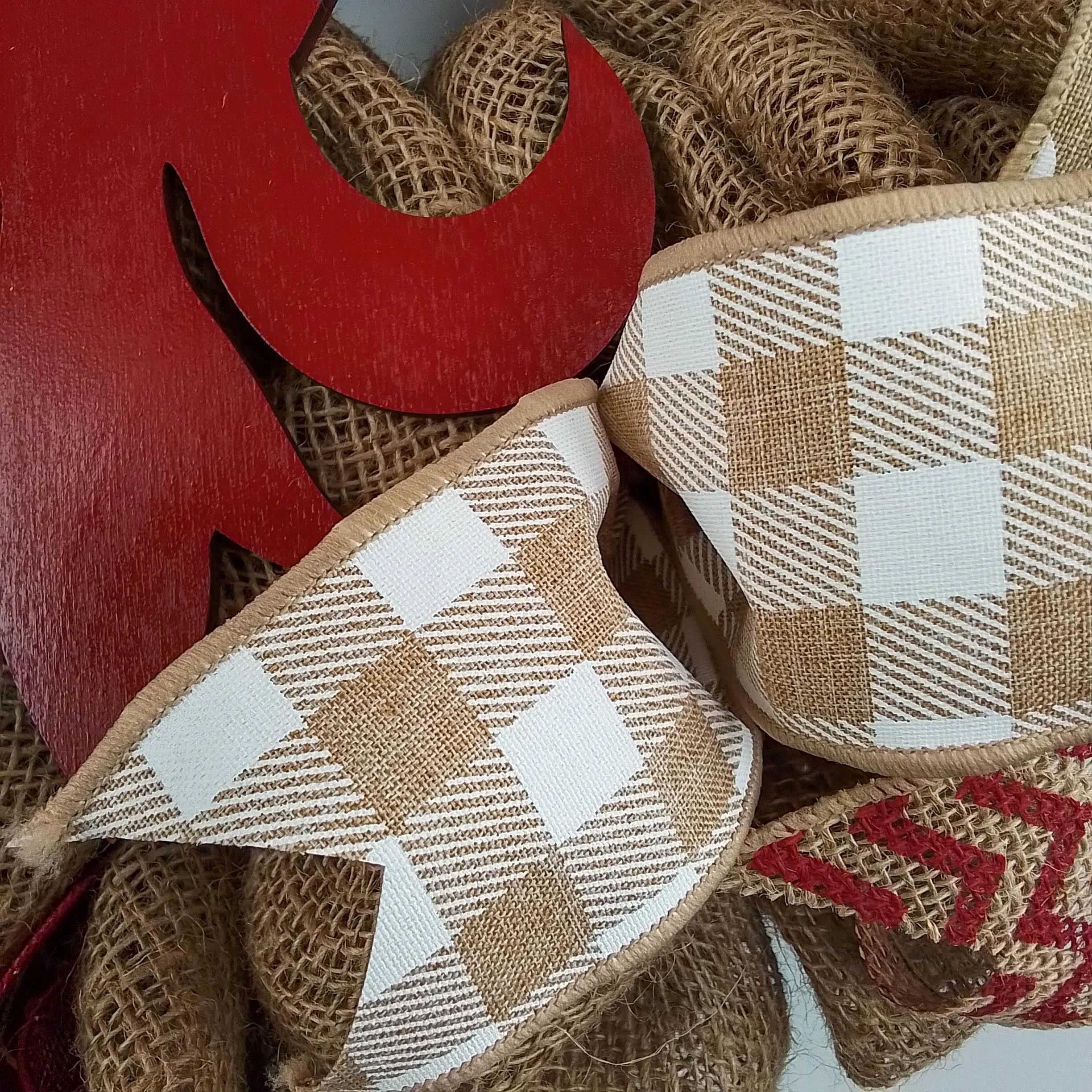 Fleur de Lis Wreath | Burlap Door Wreath | Red White Wreath