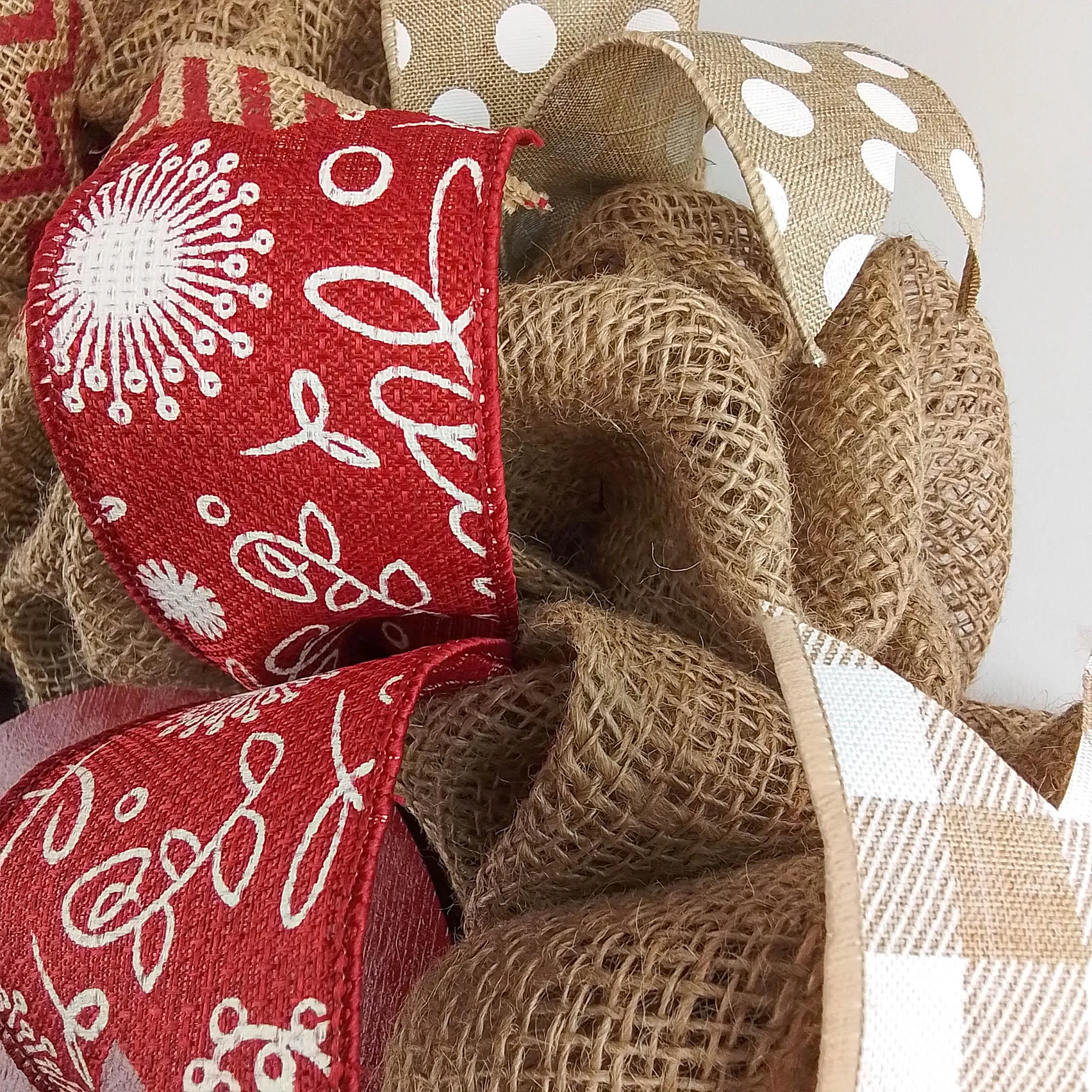 Fleur de Lis Wreath | Burlap Door Wreath | Red White Wreath