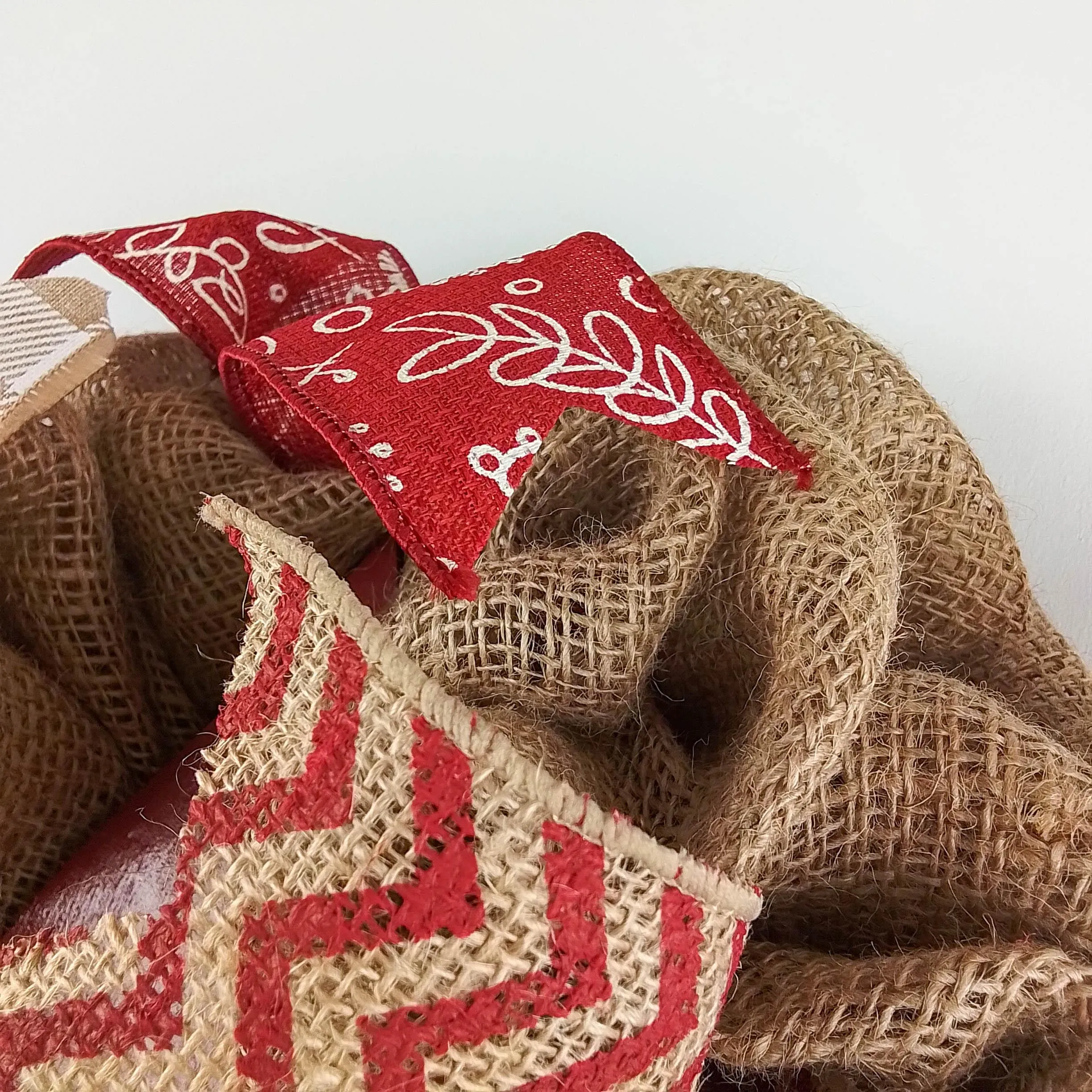 Fleur de Lis Wreath | Burlap Door Wreath | Red White Wreath