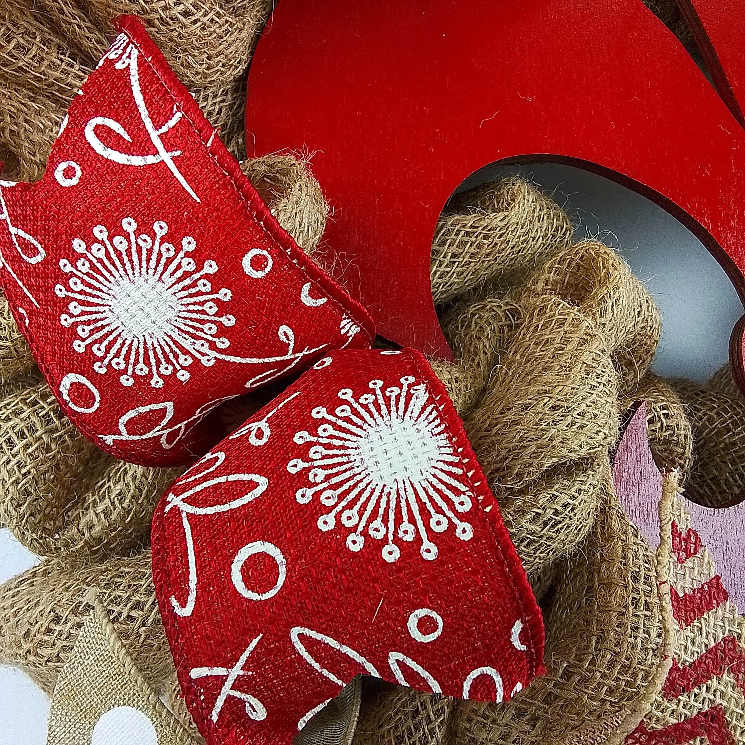 Fleur de Lis Wreath | Burlap Door Wreath | Red White Wreath