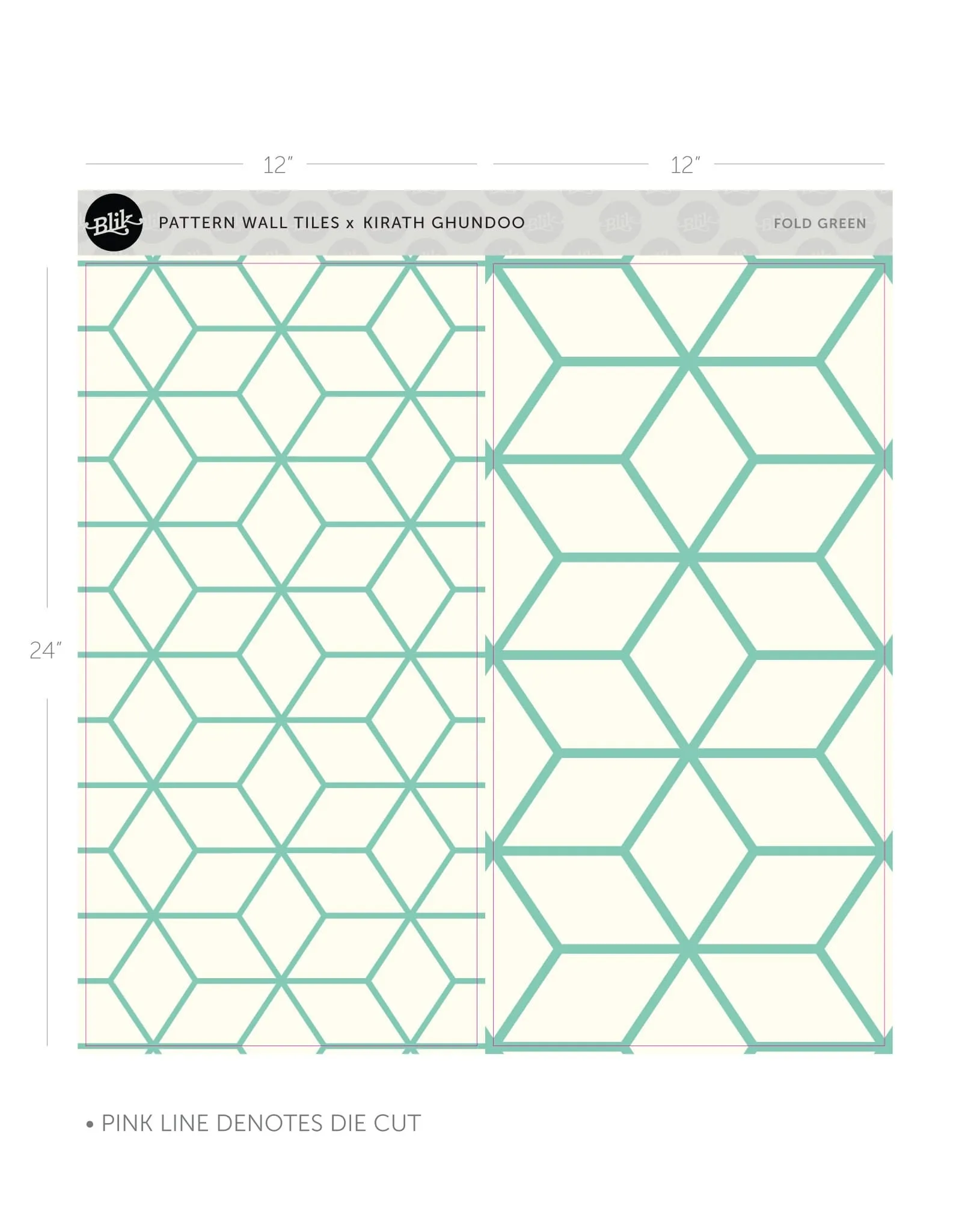 Fold Green Pattern Wall Tiles