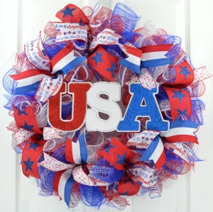 Fourth of July Wreath, USA Decorations