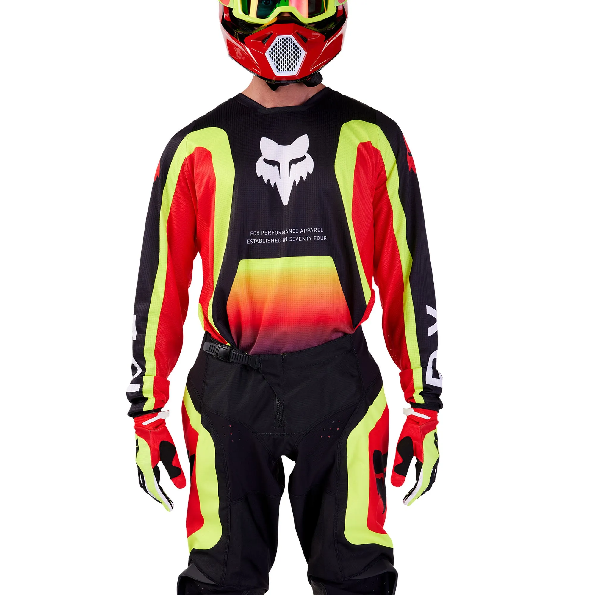 Fox Racing  Mens 180 Ballast Offroad Jersey Moisture Wicking Vented Black Red