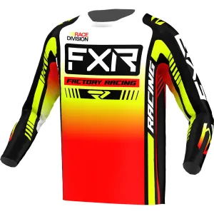 FXR Youth Clutch Pro MX Offroad Jersey Black/White/HiVis Orange