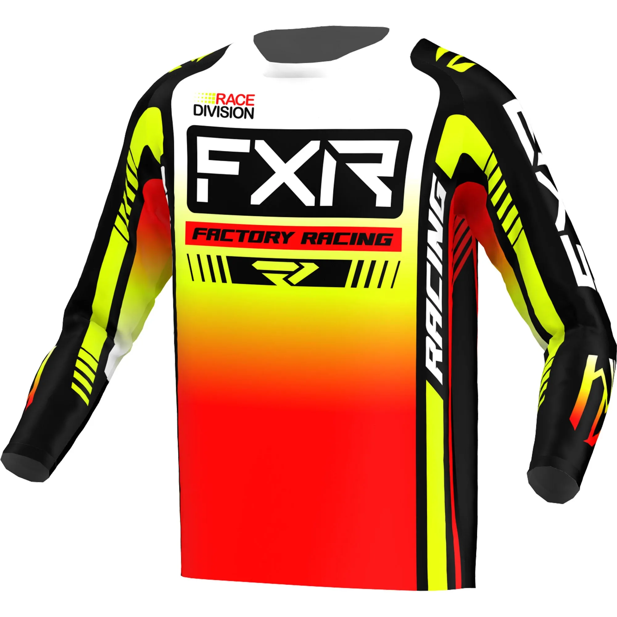 FXR Youth Clutch Pro MX Offroad Jersey Black/White/HiVis Orange