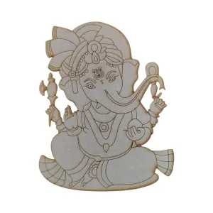 Ganesha Pre Marked 3 mm MDF Cutout Mandala Rangoli Art for Craft Work, Home Decor, Room Decor, Laser Cut Artistic DIY Work, Wooden Sheet Craft (8 INCH)