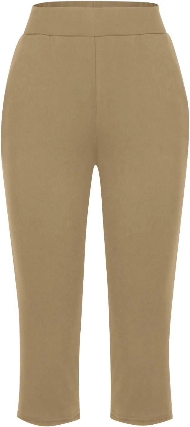 GOKKILRW Women Capri Pants High Waist Yoga Crop Athletic Trousers Straight Leg Pajama Pants Capris Sweatpants Casual Joggers