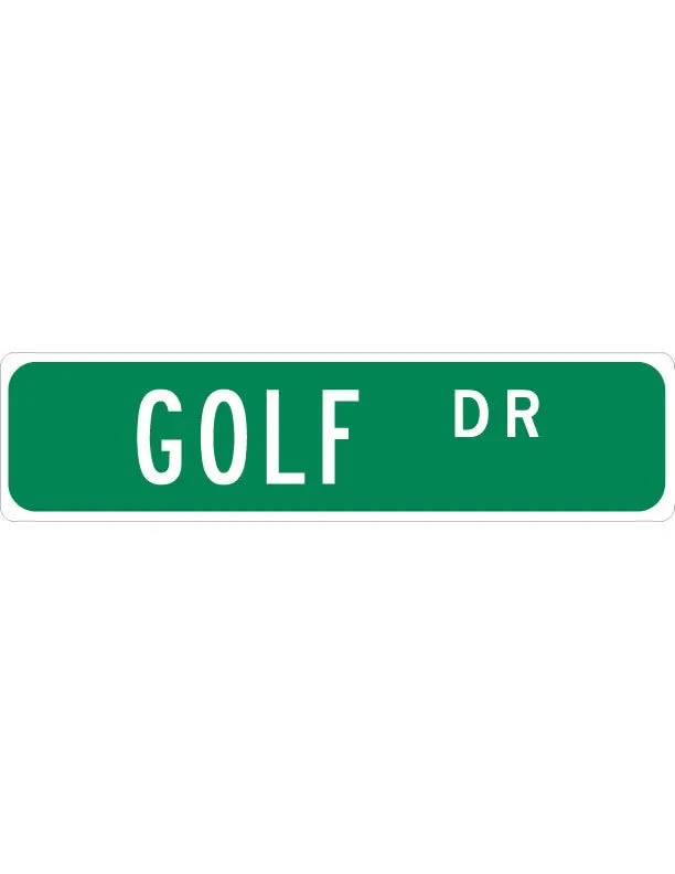 Golf Street Sign Metal Sign