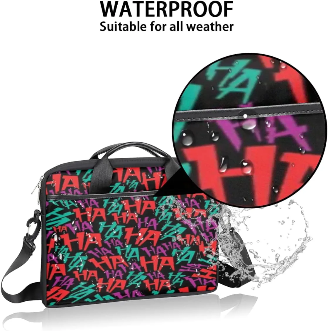Gradient Geometric Shapes Laptop Shoulder Messenger Bag Waterproof Laptop Briefcase with Handle and Padded Strap Case Sleeve