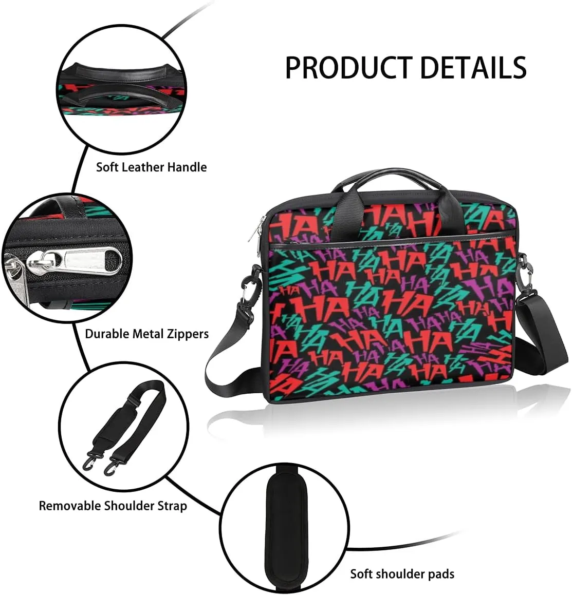 Gradient Geometric Shapes Laptop Shoulder Messenger Bag Waterproof Laptop Briefcase with Handle and Padded Strap Case Sleeve