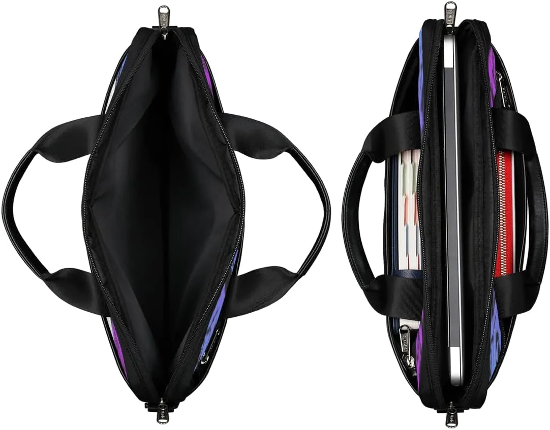 Gradient Geometric Shapes Laptop Shoulder Messenger Bag Waterproof Laptop Briefcase with Handle and Padded Strap Case Sleeve