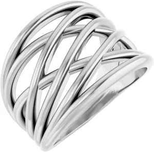JewelryWeb 925 Sterling Silver Polished Criss Religious Faith Cross Ring Size 7 Band Style-Ring for Women