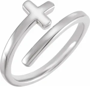 JewelryWeb 925 Sterling Silver Polished Sideways Religious Faith Cross Ring Size 7 Band Style-Ring for Women