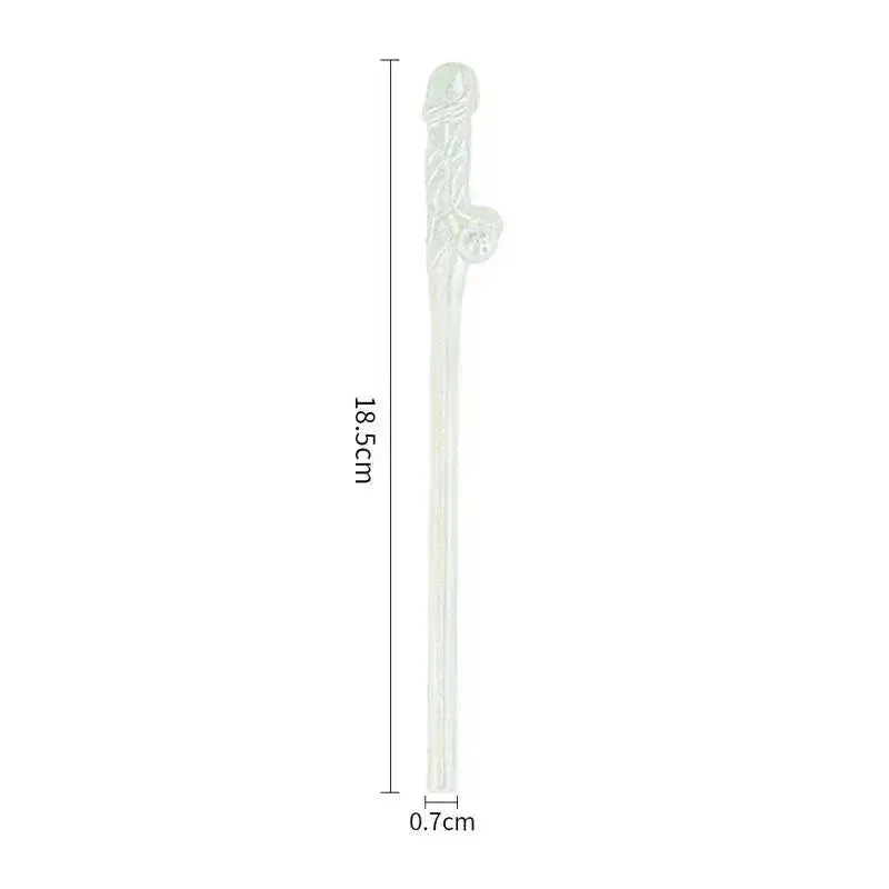 Jokes & Parties Glow In The Dark Willy Straws - Glow in Dark Dicky Straws - Set of 9