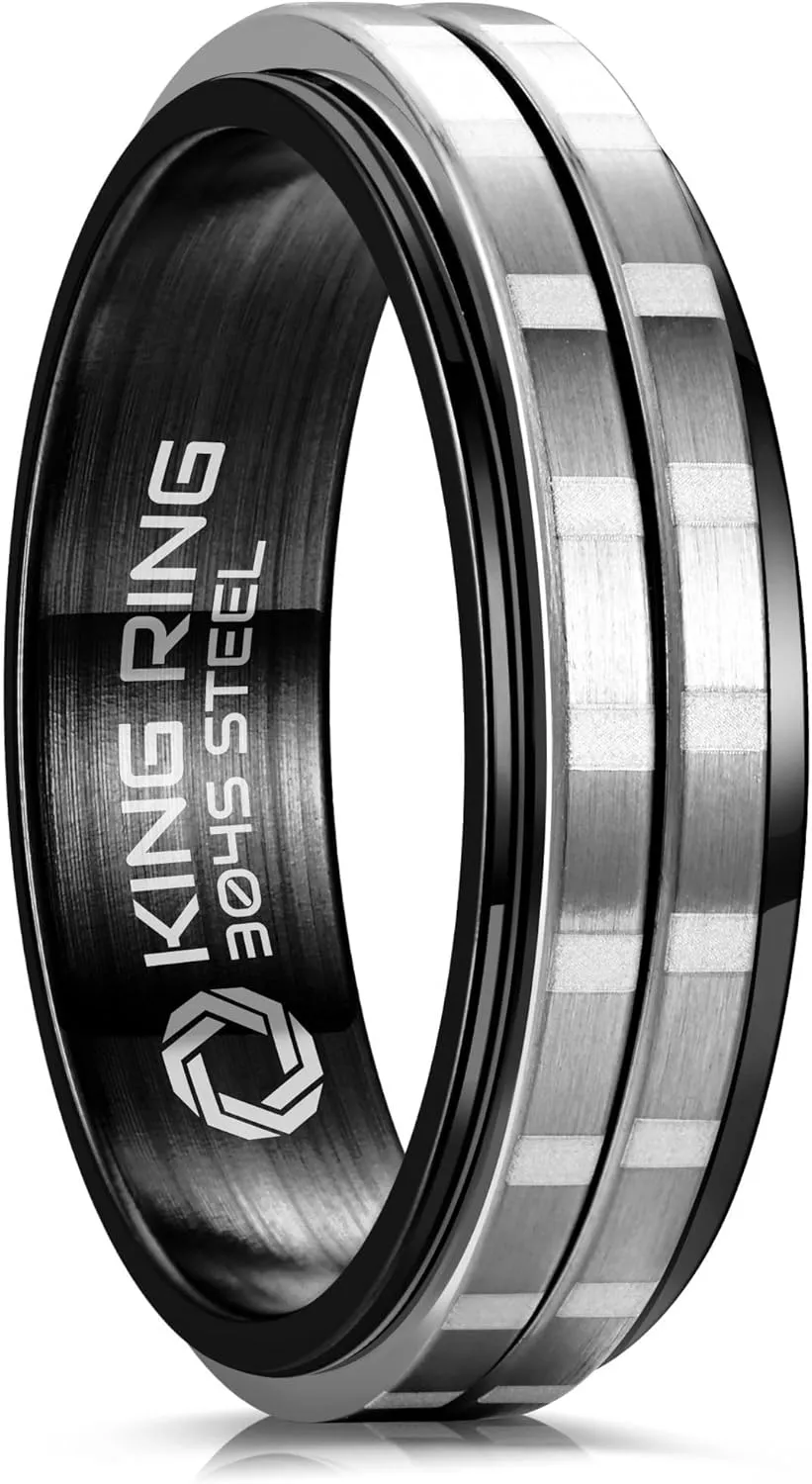 King Ring 6mm Slim Spinner Rings  Ultra Polished Fidget Rings for Men & Women  Designed in USA