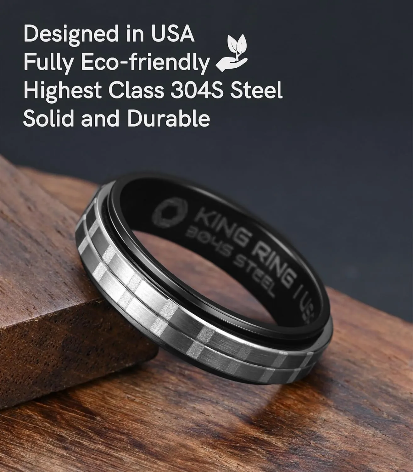 King Ring 6mm Slim Spinner Rings  Ultra Polished Fidget Rings for Men & Women  Designed in USA