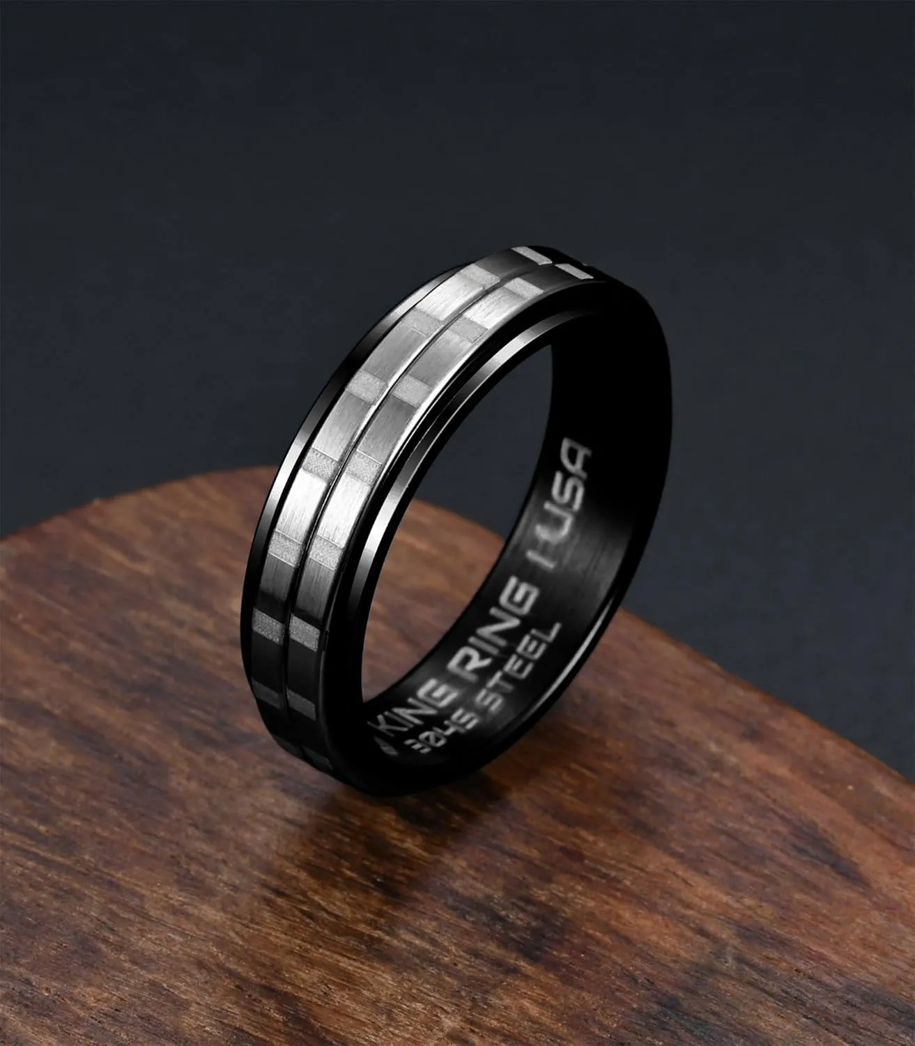 King Ring 6mm Slim Spinner Rings  Ultra Polished Fidget Rings for Men & Women  Designed in USA