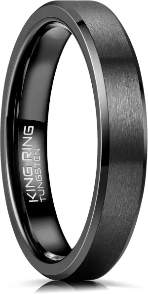 King Ring Tungsten 4/6/8/10mm Rings  Super Polished Matt Finish Tungsten Rings  Designed in USA
