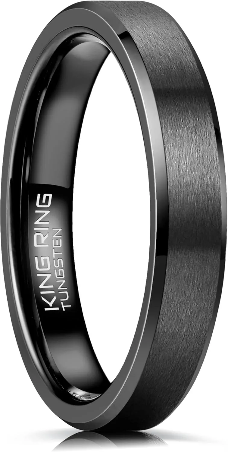 King Ring Tungsten 4/6/8/10mm Rings  Super Polished Matt Finish Tungsten Rings  Designed in USA