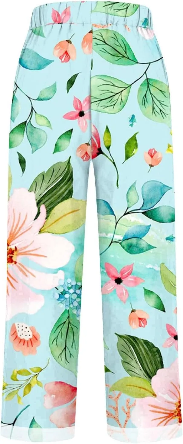 LCMTWX Women's Summer Casual Linen Pants and Linen Casual Pants Casual Loose Drawstring Beach Pants for Women White Pants