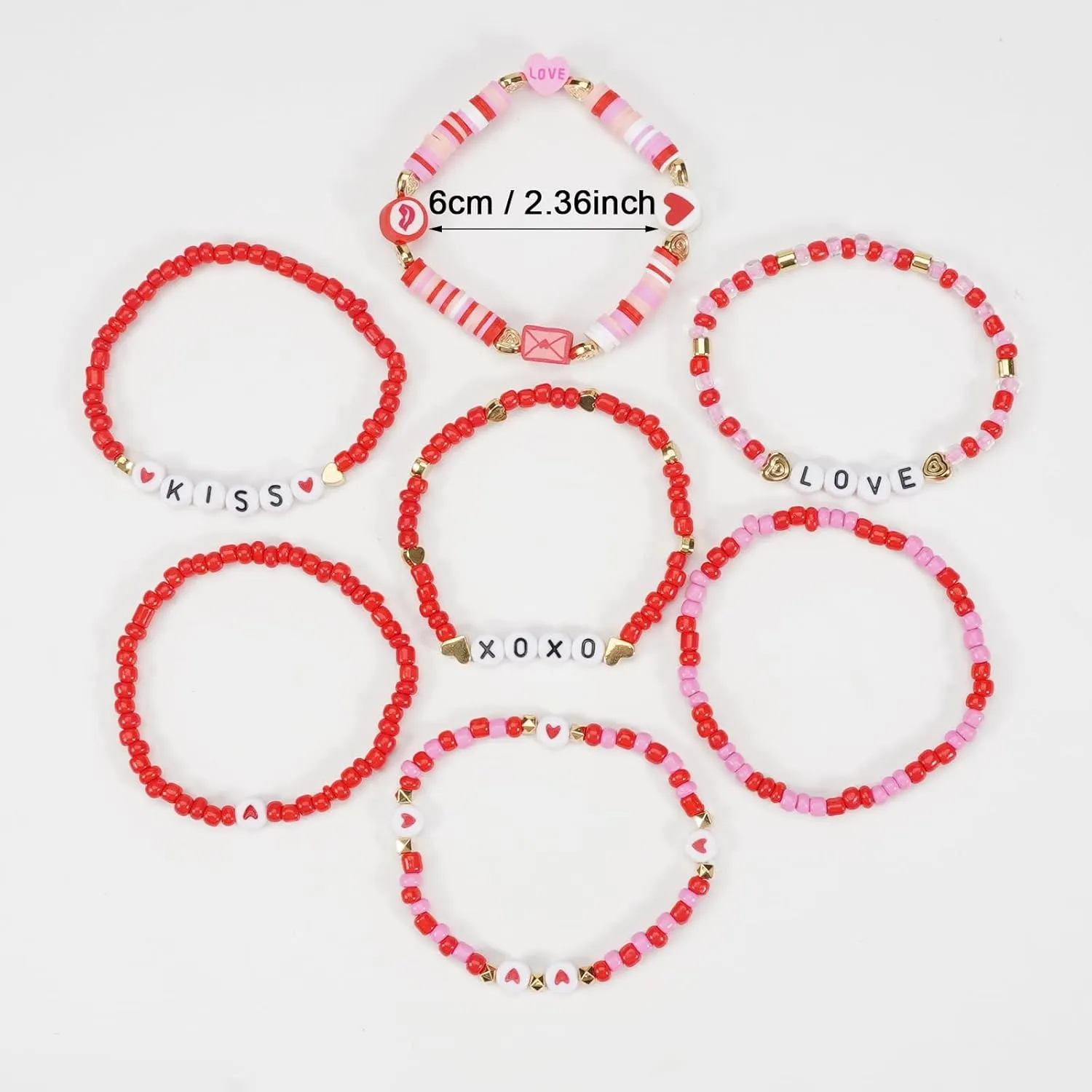Lonext Bracelet for Women Polymer Clay Bead Bracelet Heishi Surfer Bracelets Set