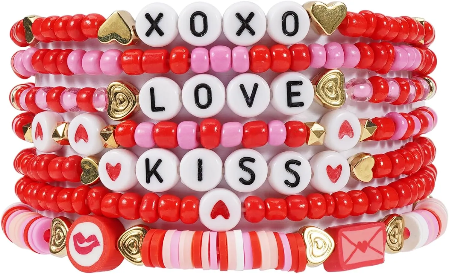 Lonext Bracelet for Women Polymer Clay Bead Bracelet Heishi Surfer Bracelets Set