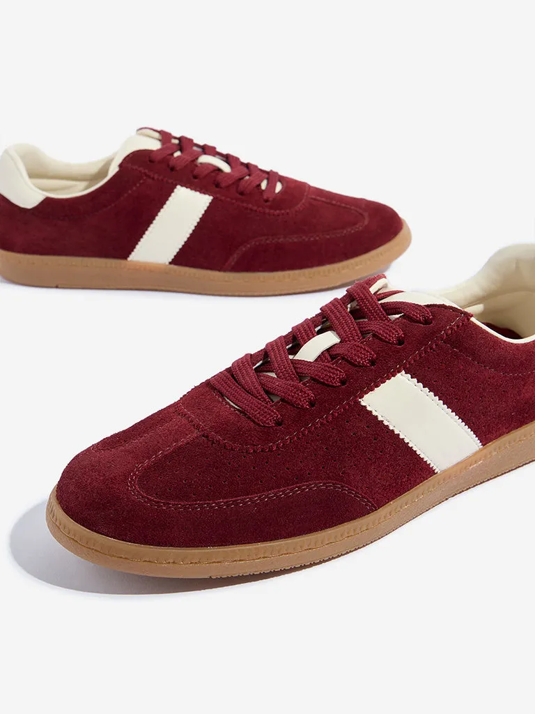 LUNA BLU Burgundy Lace Up Sneakers