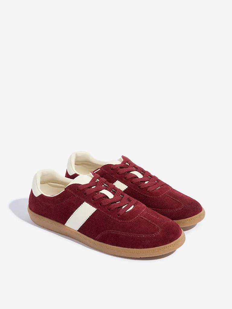 LUNA BLU Burgundy Lace Up Sneakers