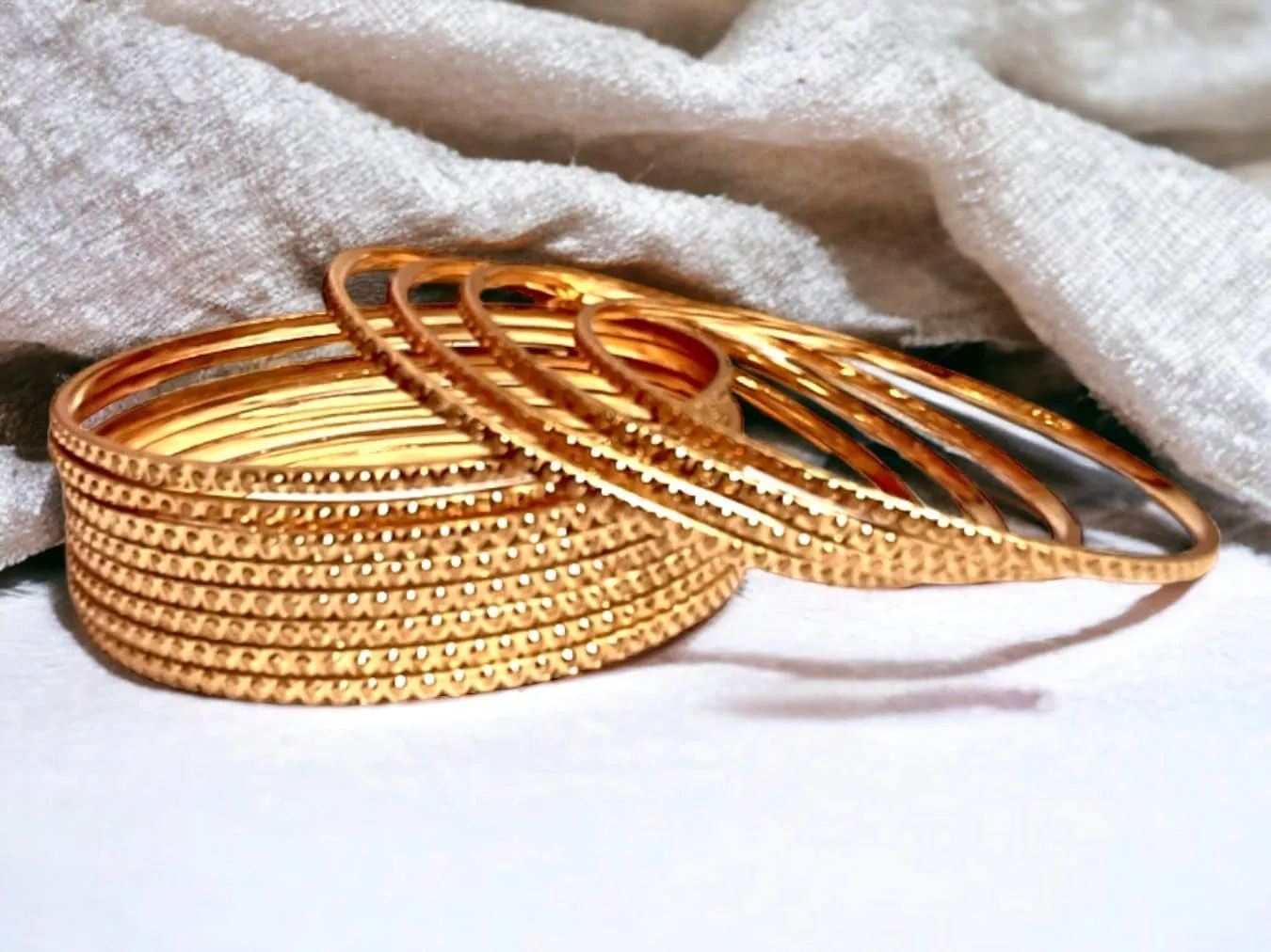 Meenakshi imitation Set of 12 Handcrafted Gold Plated Brass Thin Bangles Bollywood Designer Jewelry With Box Gift For Her Traditional Bangle Bracelets