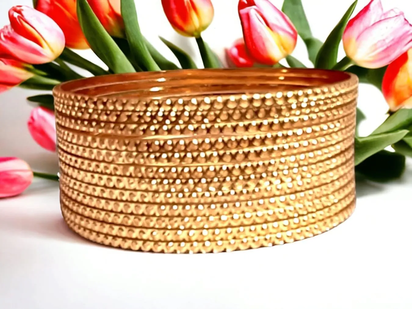 Meenakshi imitation Set of 12 Handcrafted Gold Plated Brass Thin Bangles Bollywood Designer Jewelry With Box Gift For Her Traditional Bangle Bracelets