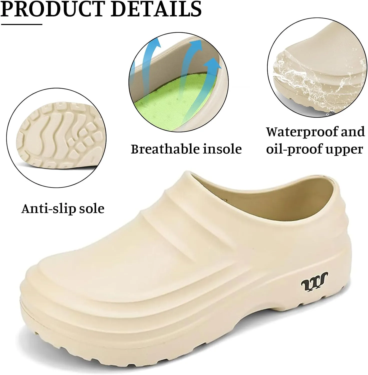 Mule Clog Women Men Comfortable Non Slip Resistant Work Shoes Waterproof Breathable Armadillo Clogs Ideal for Nurse Healthcare Kitchen Food Service Garden Unisex