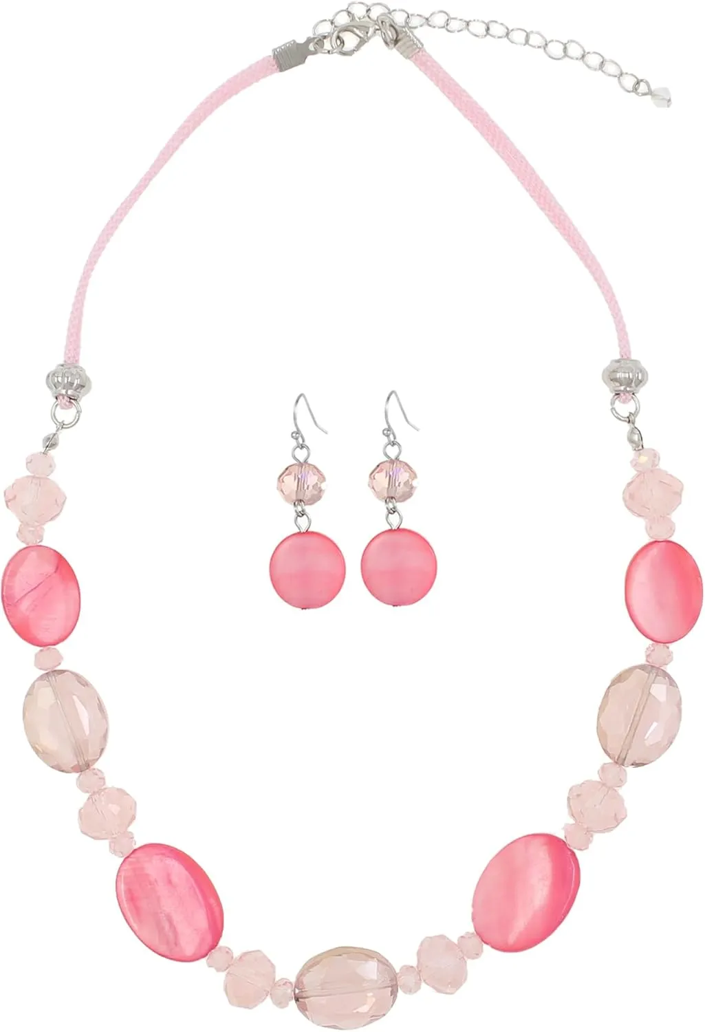 Multi Color Beaded Statement Necklace and Earrings for women Shiny Crystal Stone Beads Choker