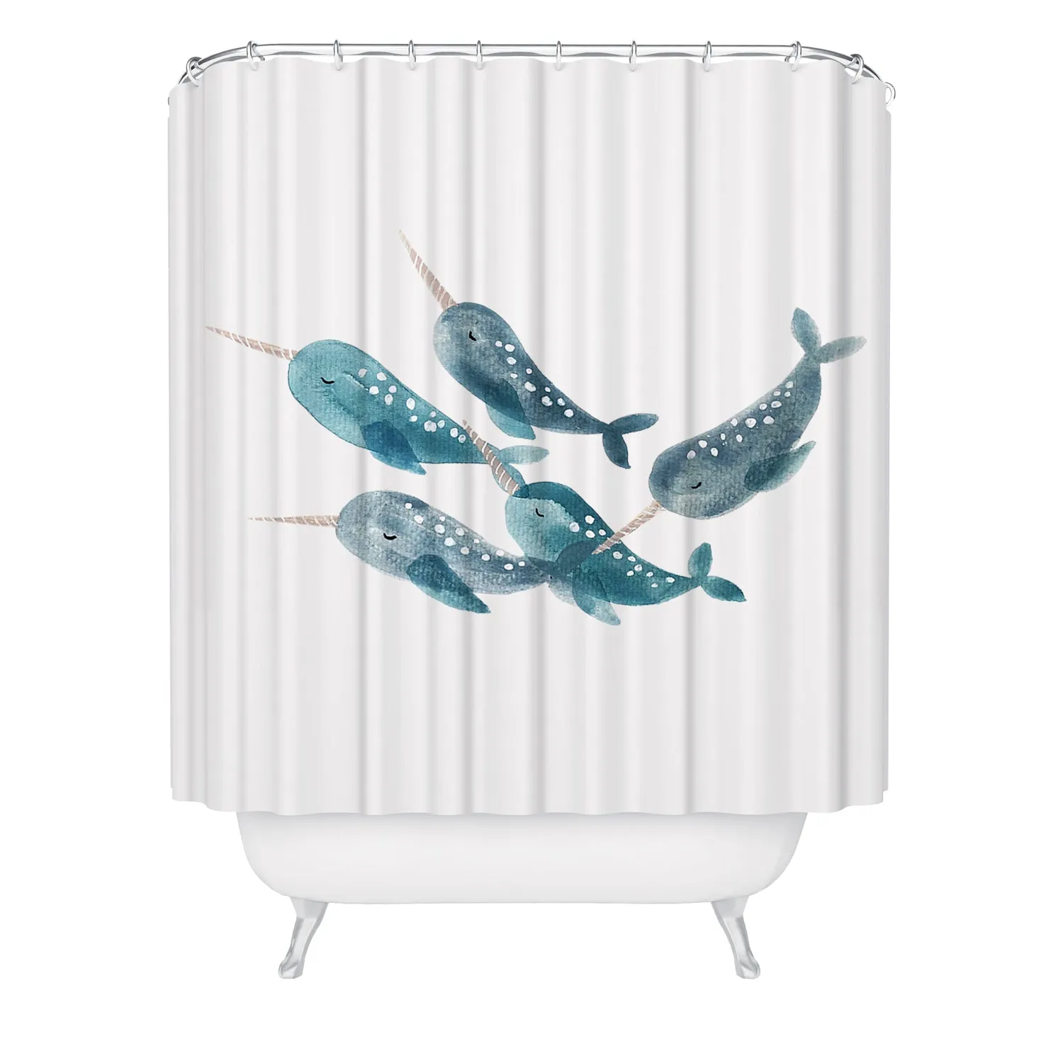 Narwhal Landscape Shower Curtain